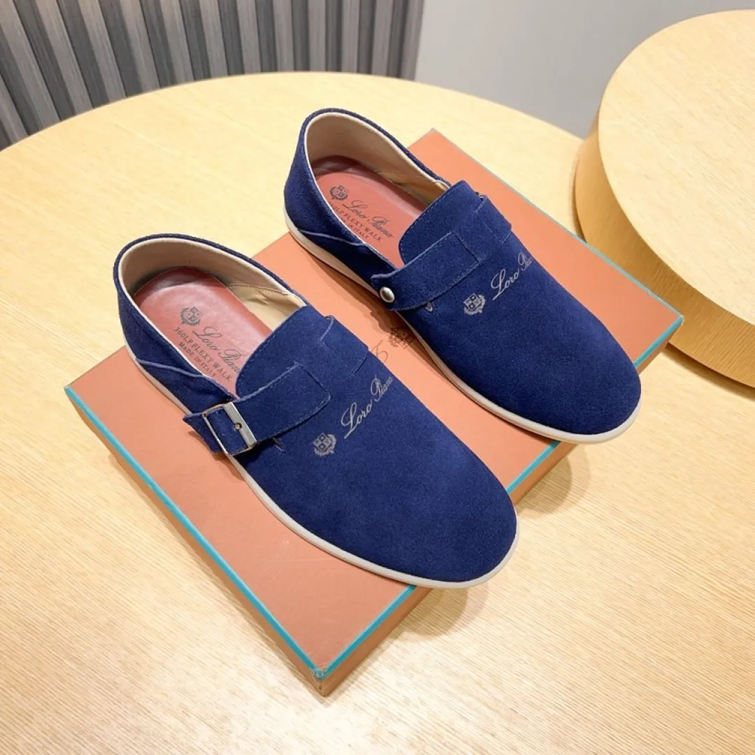 Factory price 420💰[loro piana] 2025 new moccasins, popular casual sneakers for street men. The shoes are made of first-layer suede leather uppers with rubber soles. They are classic. The complex craftsmanship and meticulous structure make the shoes light and soft, allowing you to walk comfortably and freely. Perfect for summer wear. Yardage: 38-45.